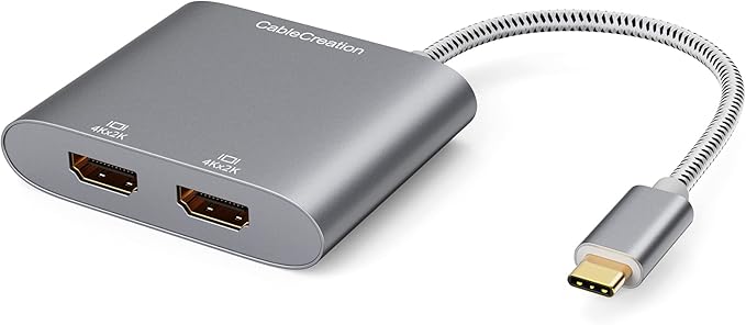 USB C to Dual HDMI 4K Adapter CableCreation USB Type C (Compatible Thunderbolt 3) to 2 HDMI Adapter Compatible with MacBook Pro 2020/2019/2018/2017XPS 13/Surface Book 2Chromebook Pixel Yoga 710