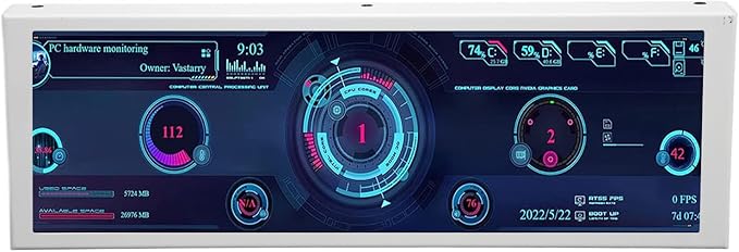 7.9 Inch CPU Hardware Temperature Monitor External Expansion Display CPU GPU SSD Data Temperature Monitor Panel for PC ARGB Computer Case Secondary Screen