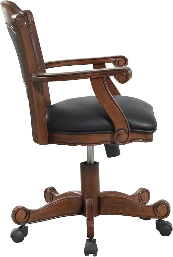 Black and Upholstered Game Chair with Casters