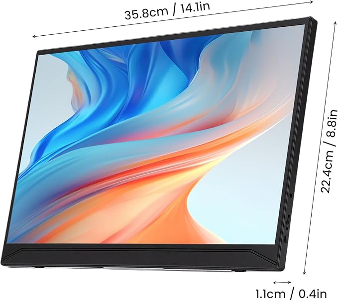 EBTOOLS Laptop Screen Extender 15.6 Inch 1080P 60Hz Portable Monitor Second Screen with Type C HDMI Interface 178 Viewing Angle Built in Dual Speakers