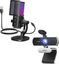 UGREEN Full HD 1080P Webcam Bundle with Gaming Microphone for PC 24bit/96kHz