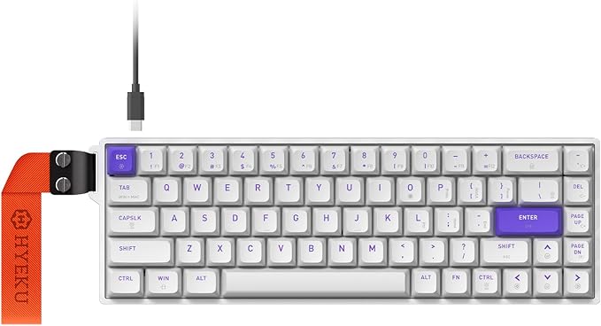 Hexgears HK-K22 Gaming Keyboard with Hall Effect Magnetic Switch Rapid Fast Magnetic Keyboard with Adjustable Trigger 8000Hz Polling RGB Backlit 65% Compact Keyboard Design for PC(White)