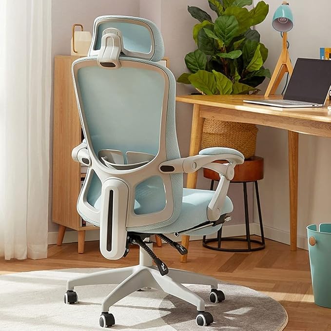 Office Desk Rotating Office Chair Home Can Lie Down Gaming Chair Ergonomic and Comfortable Computer Chair Adjustable Headrest Footrest Home Office Chair (Color : A)
