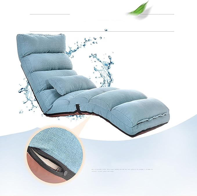 NaKeah Large Floor Chair for Adults Sofa Recliner Chairs Head Back Foot Adjustable Living Room Lounge Chair for Gaming Reading Meditating with PillowF