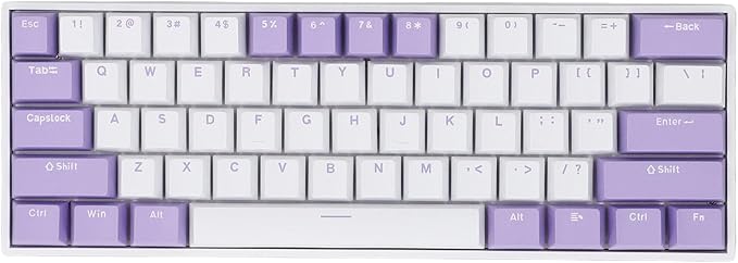 Pongnas 60% Mechanical Keyboard 2.4G 3.0 5.0 Type C Wired RGB Backlit Red Switch Ultra Compact Cute Small Size Anti Ghosting Gaming Keyboard with Colorful Lighting Effects for for