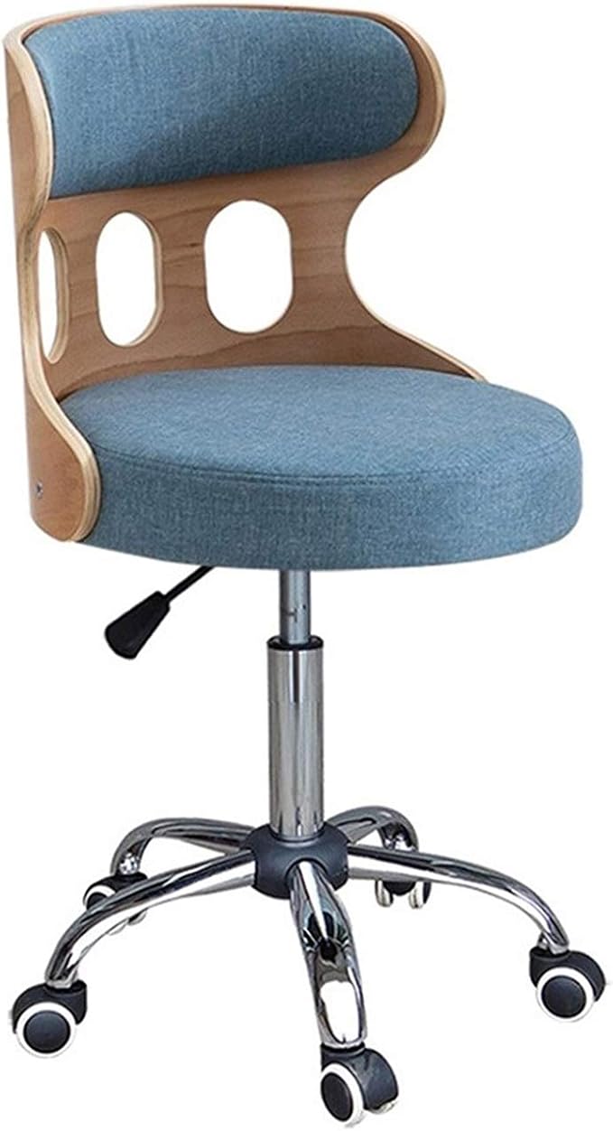 Mlaea Comfy Swivel Task Chair TV Station Lounge Laboratory Chair with Back Support Gaming Club Bar Chair Adjustable Height 40 * 44-54CM(Color:#7)