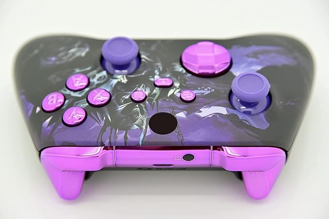 Hand Airbrushed Fade Custom Controller Compatible with Series X/S &amp One (Series X/S Purple Knight W/Purple Chrome Inserts)
