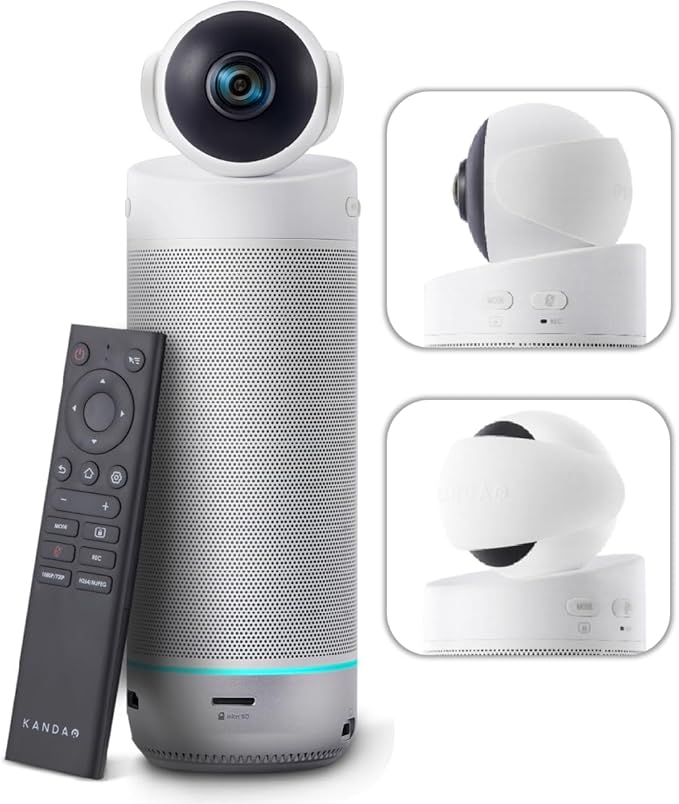 KanDao Meeting S - 1080P Video Conference Camera for PC/Mac/Desktop with Built-in Android System Face Recognition and Audio-Based Tracking Compatible with Teams Skype Zoom