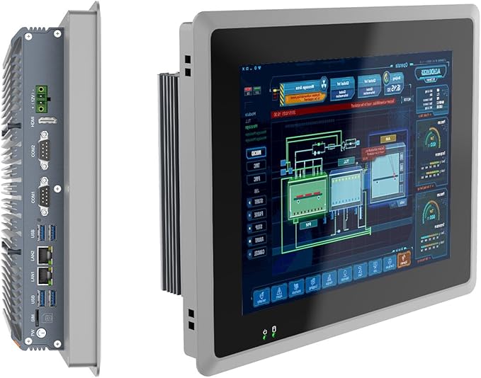 10.4 inch Industrie Panel PCIndustrial Embedded Panel PCFanless Panel ComputerIndustrial Touch Screen All-in-One PC Windows 10 ProI5 16GB RAM 1T ROM6xUSB4xRS232+2xRS4858*GPIOHDMI2xLAN