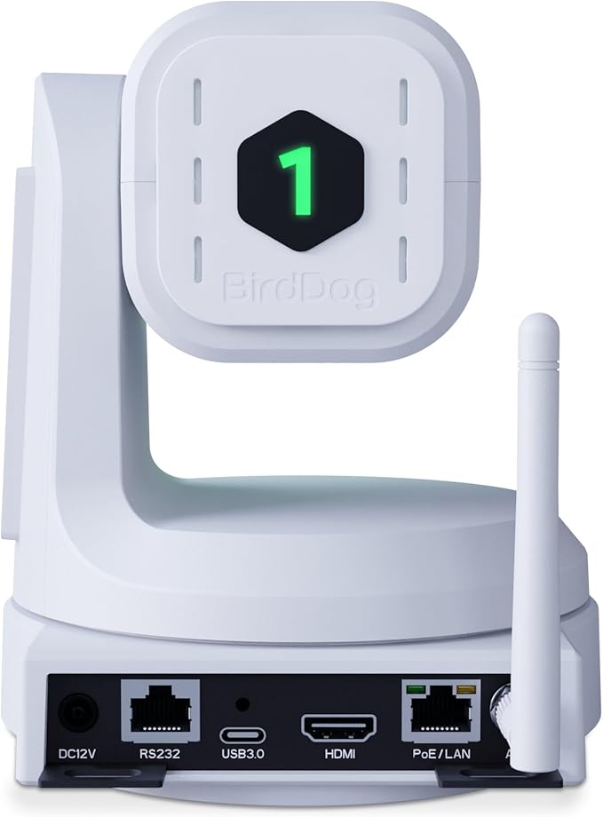 BirdDog X1 Full HD NDI|HX3 20x Zoom PTZ Camera - White