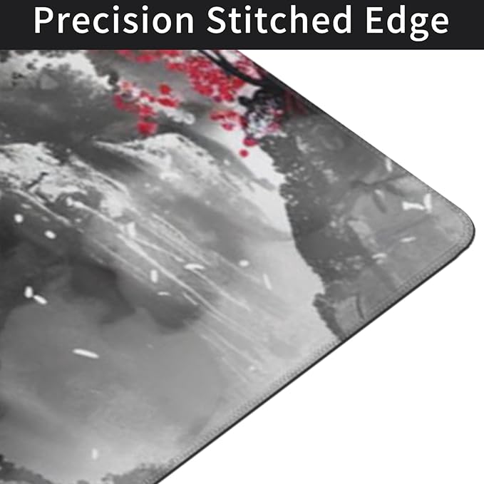 3XL Extended Gaming Mouse Pad -Watercolor Cherry Blossom 24x48 Inch Mouse Mats Desk PadLarge Desk MatExtended Keyboard Mousepad with Non-Slip Base and Stitched Edge for Home Office
