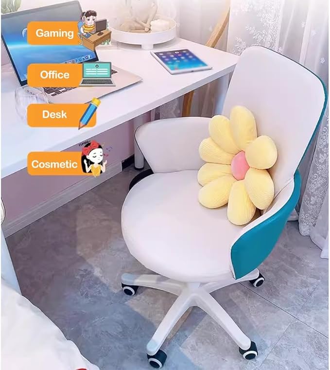 Gaming Chair Bedroom Accent Chairs Cute Computer Desk Chair Swivel Home Office Desk Chairs Liftable Kitchen Chairs Study Backrest Reading Desk Chair for Living Room Bedroom (Color : Gray B)
