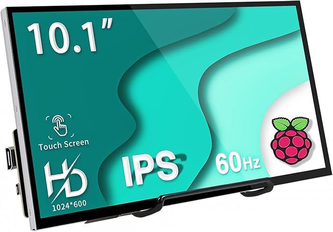 Raspberry Pi Touchscreen10 Inch Monitor HDMI1024×600 Mini Monitor16:9 IPS Screen Small Portable Display for Raspberry Pi 400/4/3/2/Zero/B/B+ Jetson Nano Win11/10/8/7