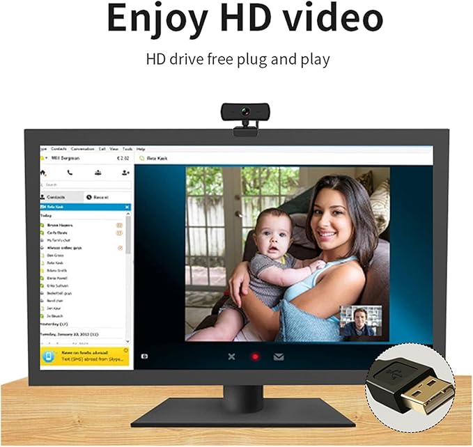 Full HD 2K Webcam 1080P Web Camera with Microphone for Video Call Web Cam USB PC Computer Camera for Streaming Ultra High Definition