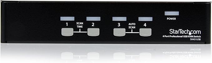 StarTech.com 4 Port Professional VGA USB KVM Switch with Hub - 1U Rack-mountable KVM Switch  TAA (SV431USB)