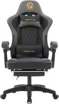 Gaming Chair Video Game Chair with Retractable Footrest and Lumbar Support High Back Ergonomic Computer Chair PU Leather Gamer Chairs