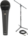 Rode M1 Live Dynamic Vocal Microphone with On-Stage MS7701B Euro Boom Microphone Stand and XLR Cable