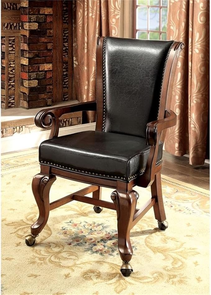 Furniture of America Enschede Faux Leather Gaming Chair in Cherry (Set of 2)