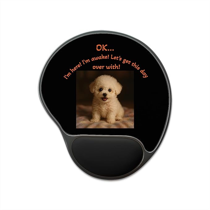 Cute Dog Mouse Pad with Wrist Rest Comfortable Office Decor Gift for Pet Lovers Functional Desk Accessory Puppy Theme