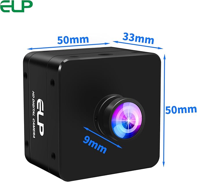 ELP High Speed USB Camera 1080P/230fps 4K/60fps 12MP/30fps Mini UVC USB3.0/2.0 Lightburn Cameras for Windows Linux Mac Pi Wide Angle 88°(H) IMX577 Webcam for PC Jetson Nano