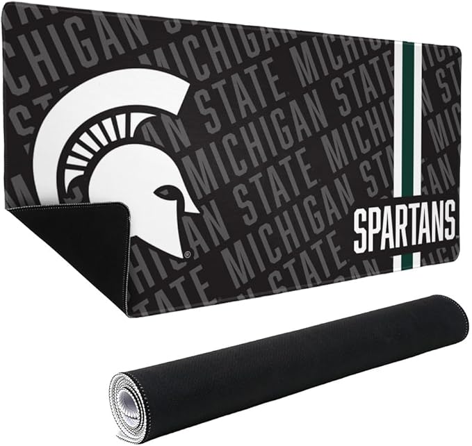 Michigan State MSU Spartans Mascot Large Gaming Mouse Pad Desk Mat with Stitched Edges Non-Slip Base for Gamer Home and Office 31.5 x 15.7