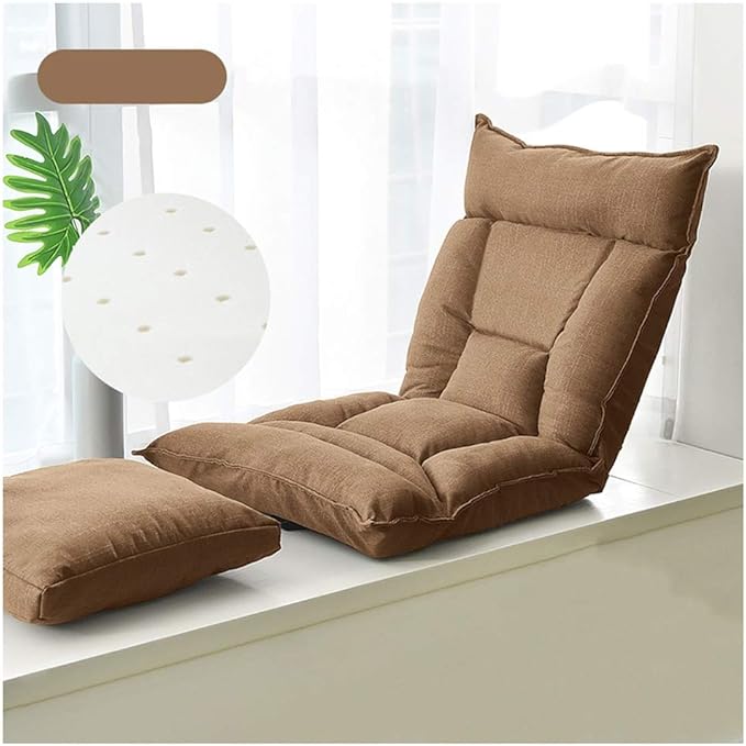 Floor Chair Floor ChairIndividual Folding Meditation Chair Latex Filling Padded Gaming Chair Adjustable Backrest with Removable Foot pad for5 Colour (Color : Gray)