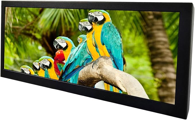 VSDISPLAY 12.3'' Portable IPS LCD Monitor 1920x720 Stretched Bar Display VS123ZJ-V823 with USB Video InputSupports 180 Degree Image Rotationas an Extra Screen for PC Laptop Game Cabinet