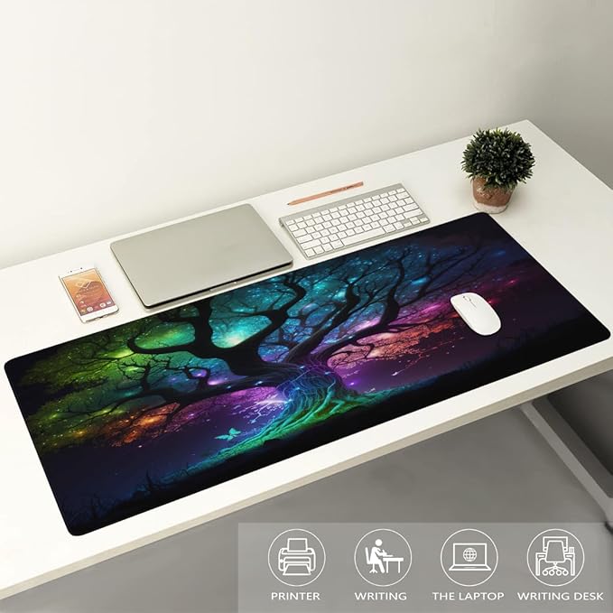 Tree of Life Galaxy_1 Large Mouse Pad Gaming Mousepad Desk Mat for Desktop Computer Keyboard Waterproof Mouse Mat Desk Pad with Non-Slip Base for Game School Office Home 35.4 x 15.7