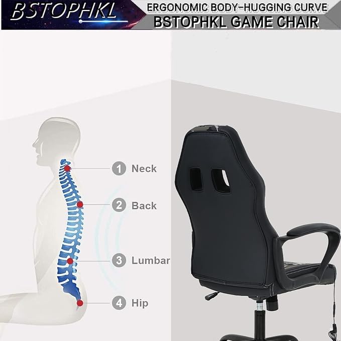 BSTOPHKL Gaming Chair Ergonomic Video Game Chairs High Back Computer Chair with Comfortable Cushion Armrests Lumbar Support Task Rolling Swivel Office Chair for Adults Teen CAMO