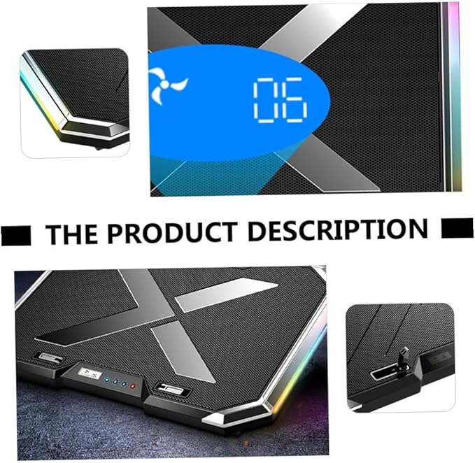 DOITOOL Cooling Pad for Laptop RGB Luminous Base Led Fan for Gaming Notebook Quiet Design