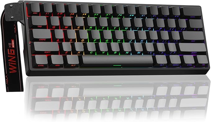 Aula WIN60 HE - 60% Mechanical Gaming Keyboard Wired Magnetic Switch Hot Swappable Adjustable Actuation Rapid Trigger Mode 8000 Hz Polling Rate RGB Small Keyboard 60 Percent Compact Design for PC