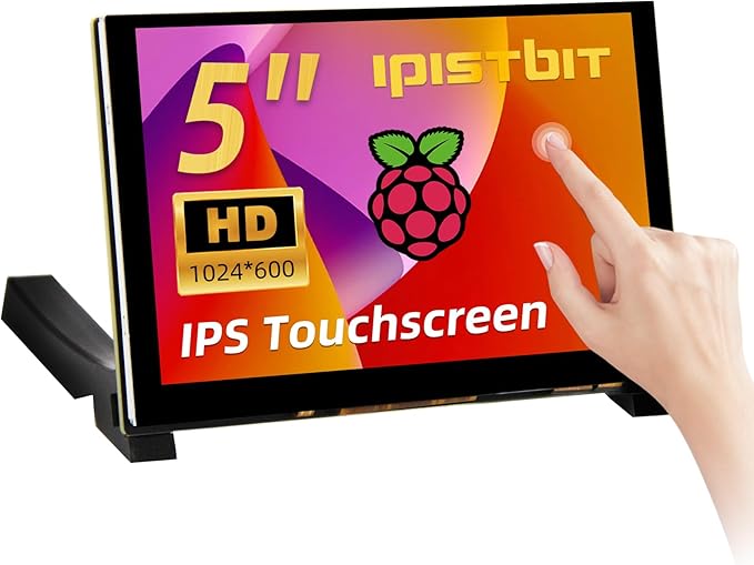5 Inch HDMI Monitor 1024x600 LCD Touch Screen Display Mini Small Monitor for Raspberry Pi 5/4/3/2/B/B+ BB Black Win 11/10/8/7