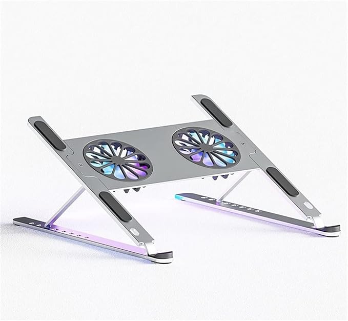 Aluminum Adjustable Laptop Stand for Tablet Stand Notebook Cooling Stand Fan Pad Portable Base (Color : E Size : 23.5 * 25.9 * 9.5cm) (E 23.5 * 25.9 * 9.5cm)