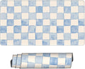 Blue White Checkered Desk Cover MatExtended Large Mouse PadComputer Laptop Mat Desk Decor for Office Game Home 30x16 Inch