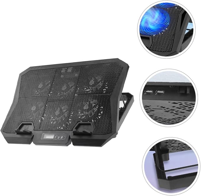 NUOBESTY Laptop Cooling Stand Height Compatible Riser Ergonomic Design for Portable Cooling Pad Fan for Travel and Home Use