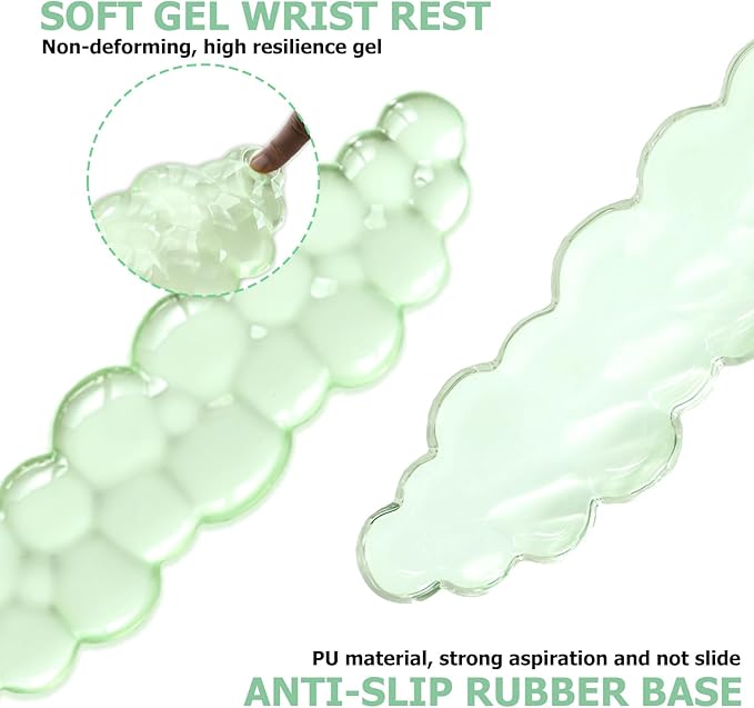 Gel Cloud Wrist Rest Keyboard Cute Wrist Rest for Computer Keyboard Ergonomic keyboard Wrist Rest and Soft Mouse Wrist Rest for Typing Pain Relief Suitable for Office Home Computer Gaming Green