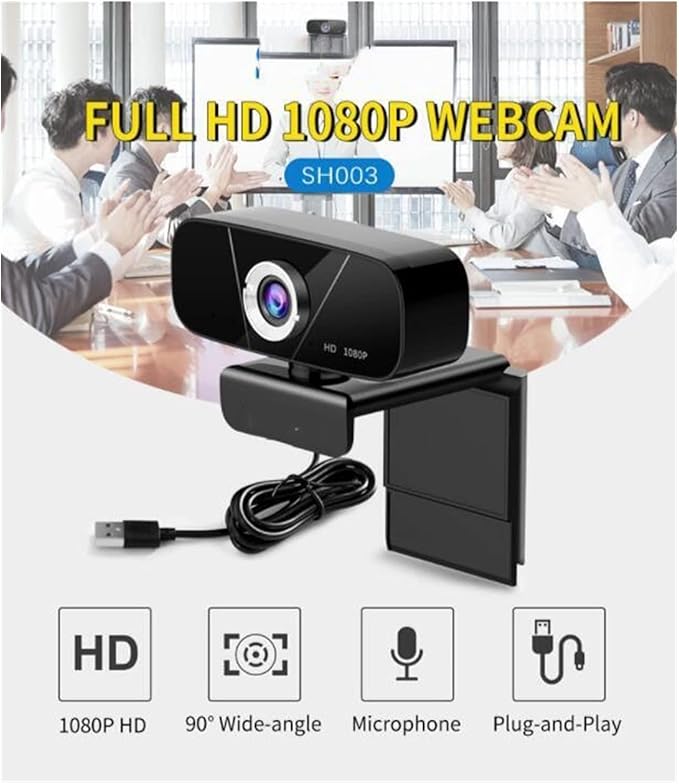 SH003 Mini PC USB Webcam 2.0 MP Desktop Laptop Video Camera with Microphone USB with Microphone USB Plug Play for Business Meetings