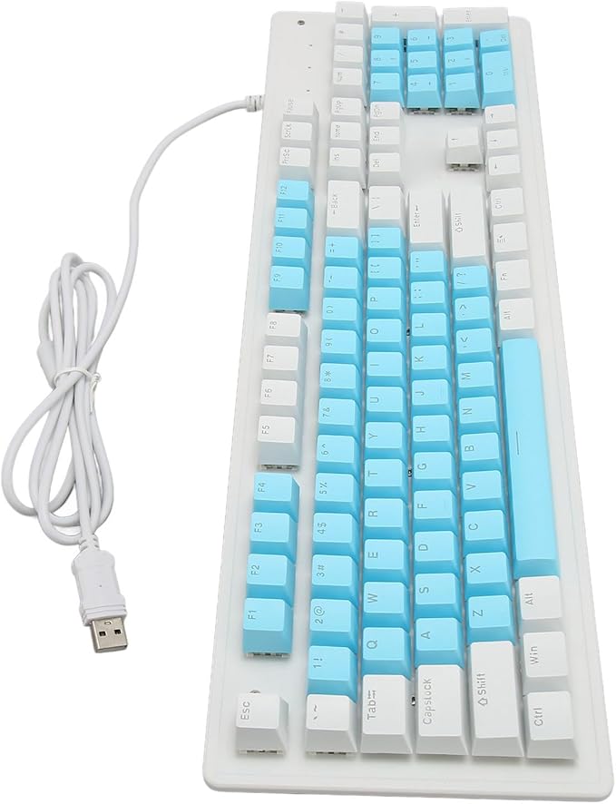 Vikye Gaming Keyboard with Mechanical Switch RGB Backlit 104 Keys USB Cable Widely Compatible with PC Laptop and Desktop (Brown Switch