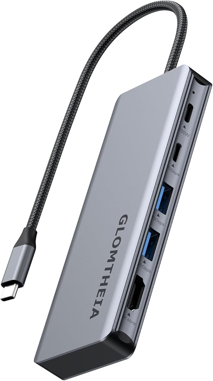 USB C Hub for MacBook Air/Pro Mac mini Laptop Multiport Adapter Dongle Dock Docking Station with M.2 NVMe SSD Enclosure 4K60Hz HDMI USB 3.2 Gen 2 100W Pass-Through Charging