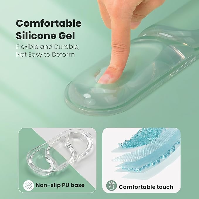 O.T.M Wrist Rest Support for Mouse Pad &amp Keyboard Set Circle Ergonomic Mousepad &amp Coaster with Silicone Non-Slip Base Clear
