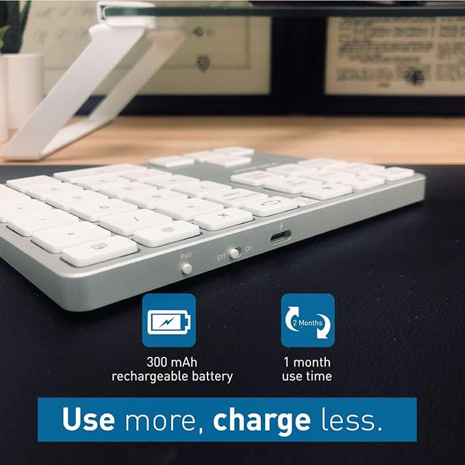 Macally Wireless Number Pad for Mac &amp PC and a Wireless Bluetooth Mouse Work with Numbers More Efficiently