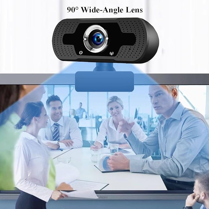 GIZNXBA Webcam with Microphone for Streaming HD Light Correction Noise Cancellation Autofocus Beauty Mode Wide-Angle Lens Plug &amp Play USB Webcam for Laptop Desktop(1080p)