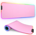 ITNRSIIET RGB Gaming Mouse Pad Full Desk XL Extended Large Gaming Mousepad 12 Lighting Modes 30% Thicker Big LED Desk Mat for Gamers 32 x 12 inches Pink