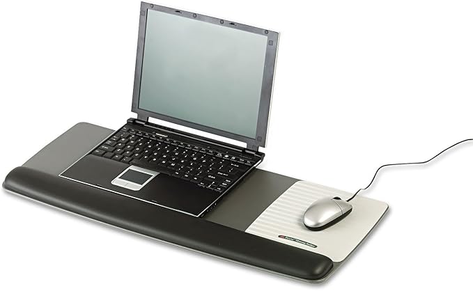 3M Antimicrobial Gel Mouse Pad/Keyboard Wrist Rest Platform 25.5 x 10.6 Black/Silver