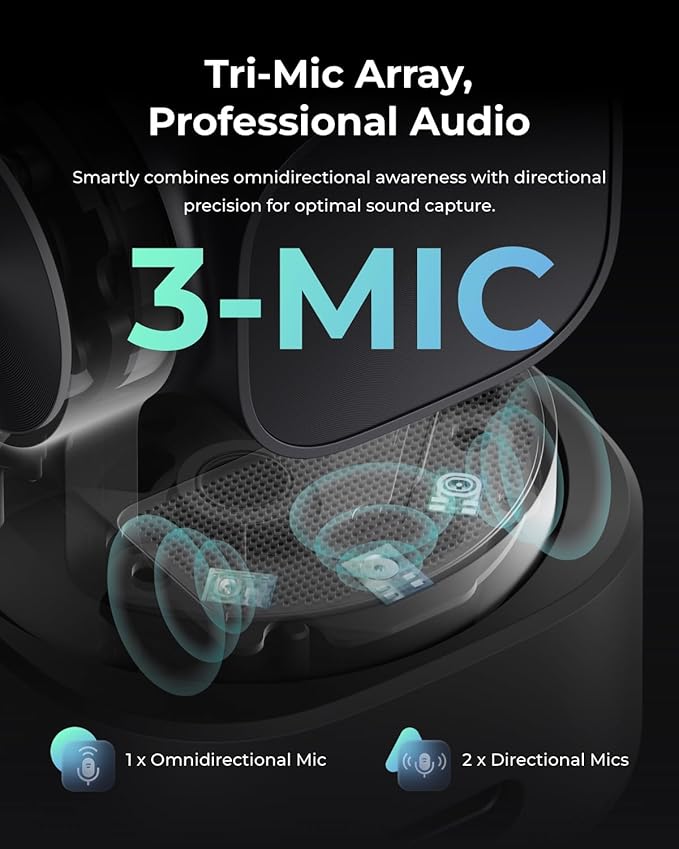 OBSBOT Tiny 3 AI-Powered Spatial Audio 4K Webcam AI Tracking PTZ Camera with 1/1.28 Sensor Tri-Mic Voice &amp Gesture Control 120FPS HDR Web Cam for PC Laptop Streaming Meeting Switch 2 e
