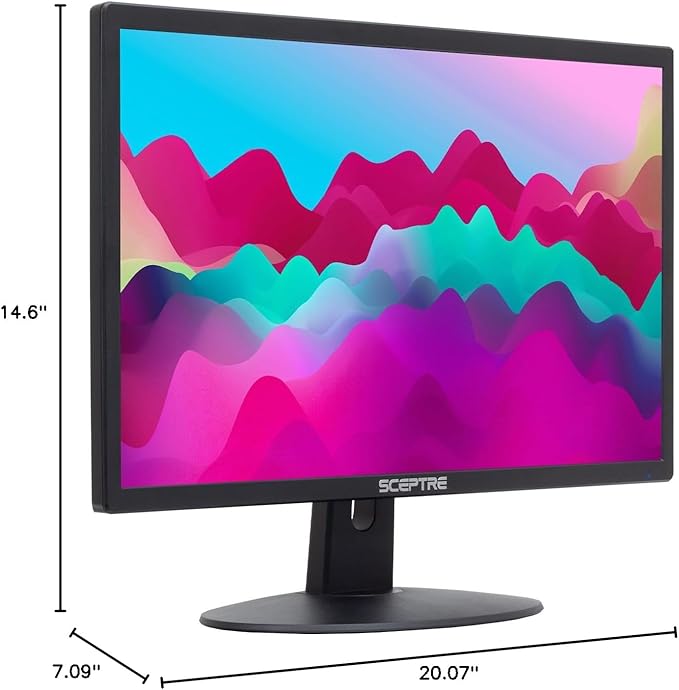 Sceptre 22-Inch 75Hz 1080p LED Monitor HDMI VGA Build-in Speakers Brushed Black 2019 (E225W-19203S)Metal Black