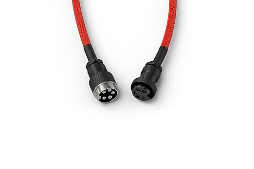 GLORIOUS Coiled Keyboard Cable – Coiled USB C Cable Artisan Braided Cables for Mechanical Gaming Keyboard Coiled Cable - Custom Keyboard Cable (Red)