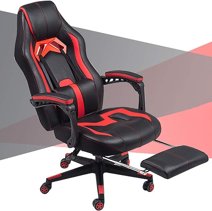 Office Chair Gaming Chair Computer Chair Ergonomic Gaming Chair with FootrestHigh Back Adjustable Swivel Chair Recliner for AdultsRacing PC Game Chair PU Leather Gamer Chair with Headrest