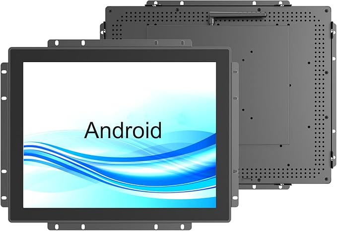 GreenTouch 15 Inch Open-Frame Touchscreen LCD Monitor -Android All in one Computer with RK3566 RAM 4G &amp ROM 32G - Capacitive PCAP -1024x768-5:4-Black - Front IK08/IP65