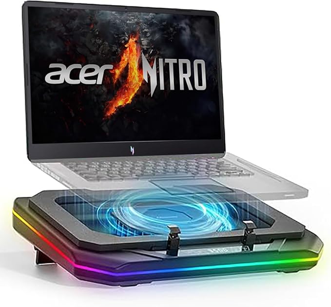 Cooling Pad for Acer Nitro 5 17 16 14 V V 14 AIV 15 AI V 16 AI V 17 AI 14-17 inch Gaming LaptopCooler with Ultra Powerful Booster Turbo Cooling Fan6 RGB Light ModeAdjustable SpeedTouch Start